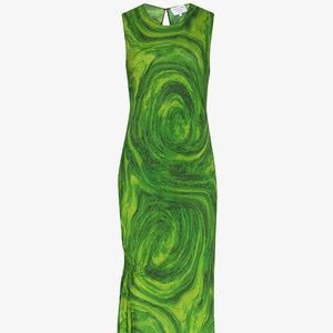 Collina Strada Green Swirl Lawn Dress in XS